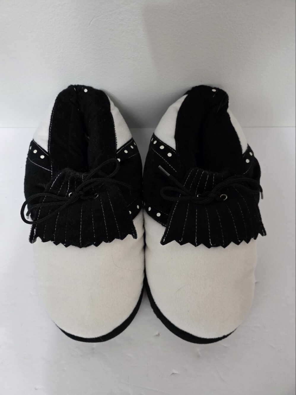 Men's Black and White Golf Slippers Size 11-12
